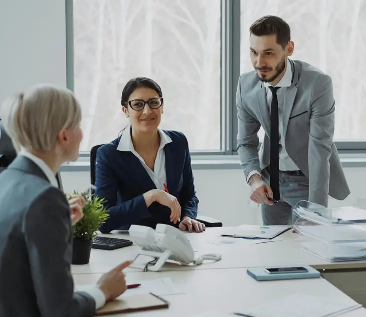 Team of business people working together.